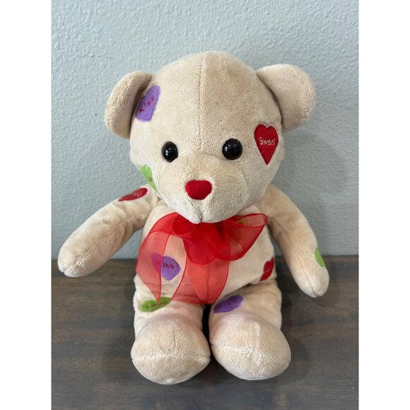 Walmart Conversation Candy Hearts Plush Teddy Bear Stuffed Animal - Picture 1 of 5